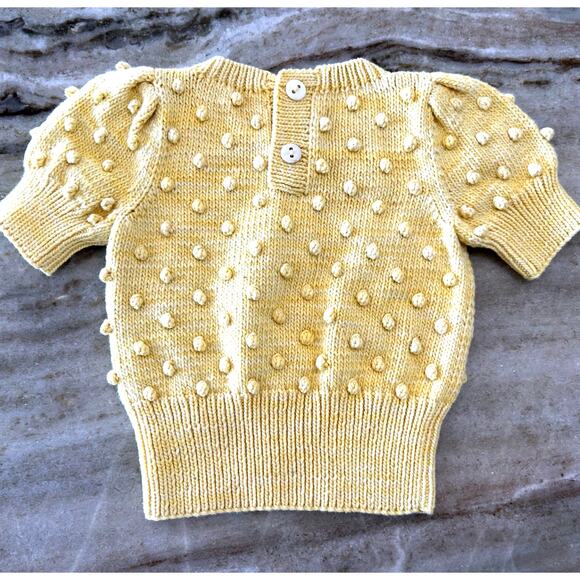 Misha & Puff Pima Cotton Popcorn Knit Sweater, Light Yellow, Toddler Girl 2-3Y - Picture 3 of 5